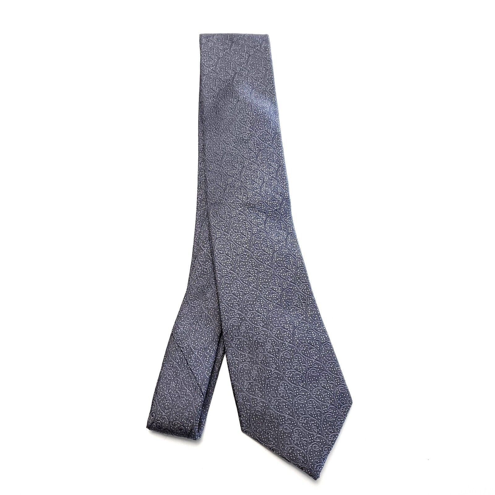 Vintage Marc Anthony Gray Silk Tie Woven Skinny Floral Size ONE SIZE - 6 Thumbnail