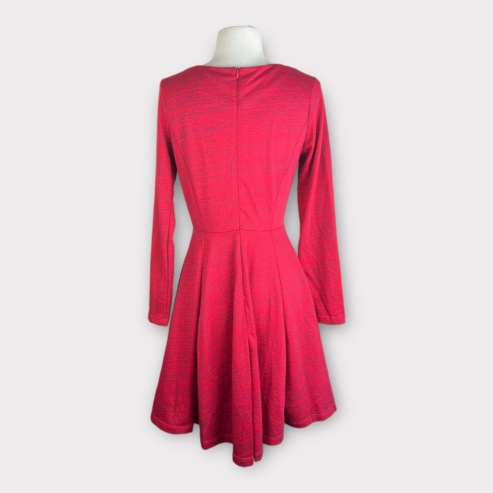 Nordstrom Collective Concepts | Red Long Sleeve Fit and Flare Dress Size S / US 4 / IT 40 - 4 Thumbnail