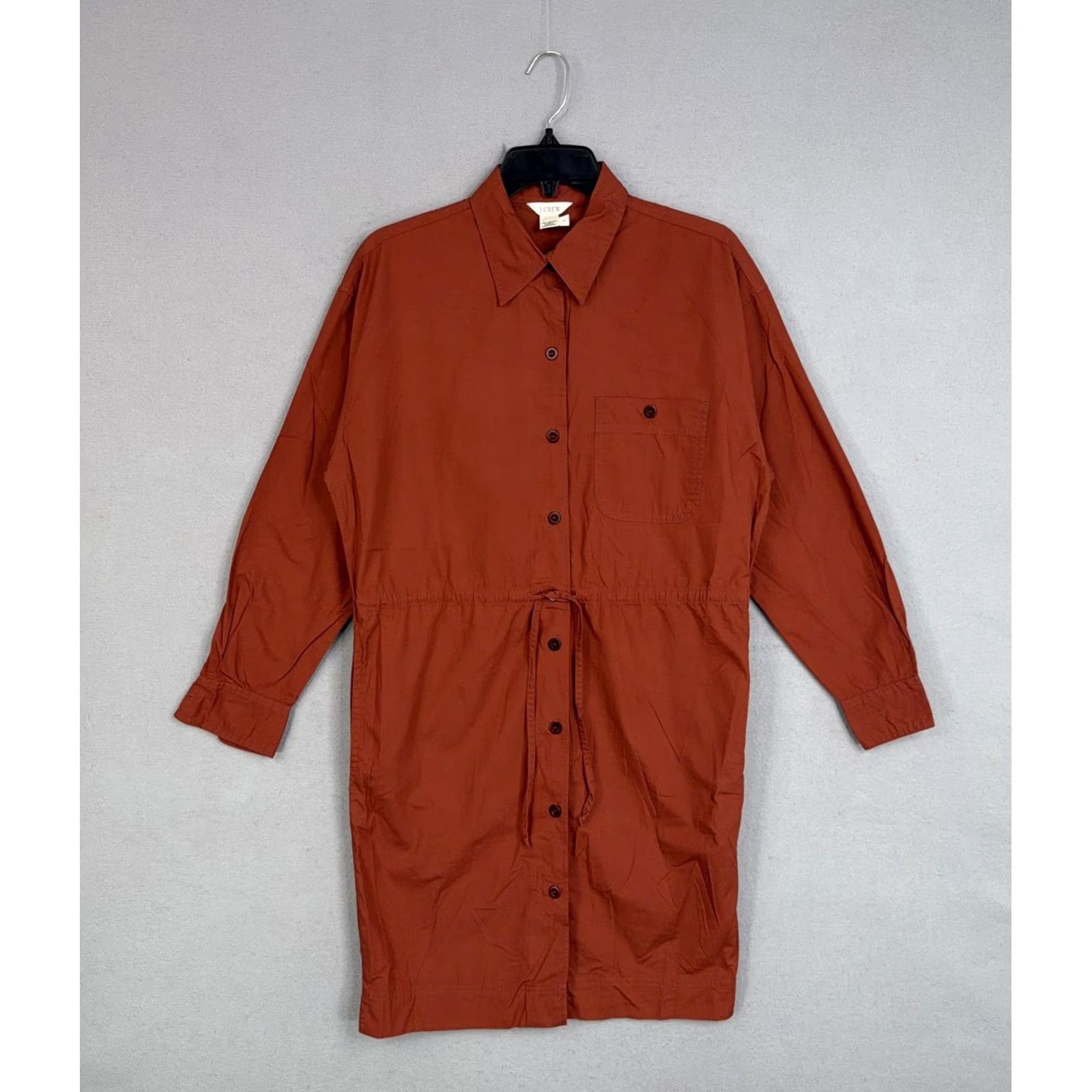 J.Crew VINTAGE J.CREW Shirt Dress Womens 4 Orange 90s Preppy Classic Casual Workwear Knee Length Long Sleeve Button Front Collared Womens 4 Size S / US 4 / IT 40 - 2 Thumbnail