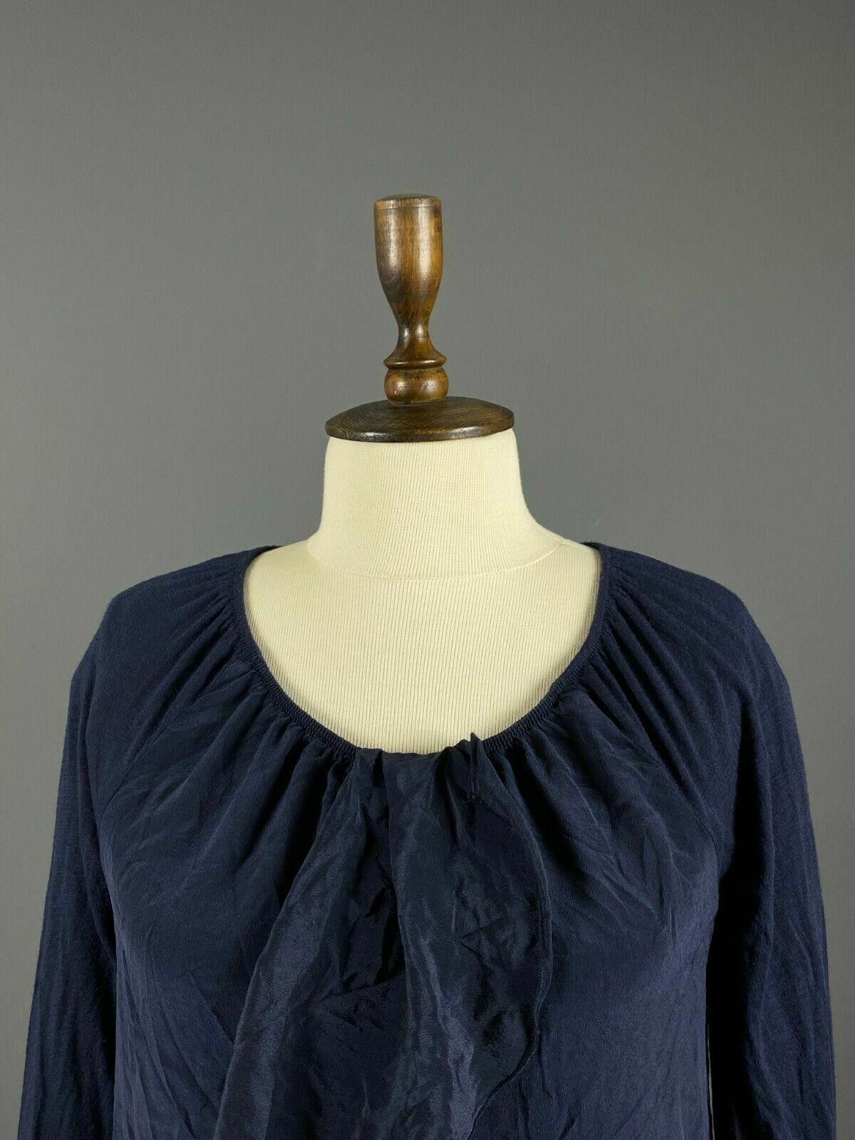 Designer Ladies Weekend Max Mara Blue Long Sleeve Blouse Size S Size S / US 4 / IT 40 - 3 Thumbnail