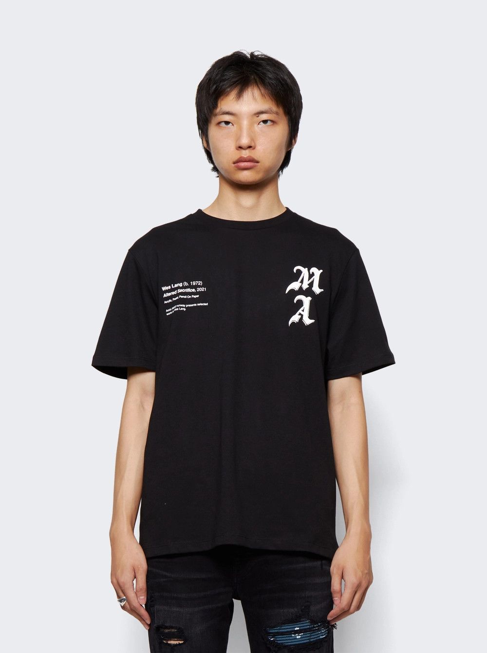 Amiri × Wes Lang o1mle0326 Checker Skull Tee Shirt in Black Size US XS / EU 42 / 0 - 3 Thumbnail