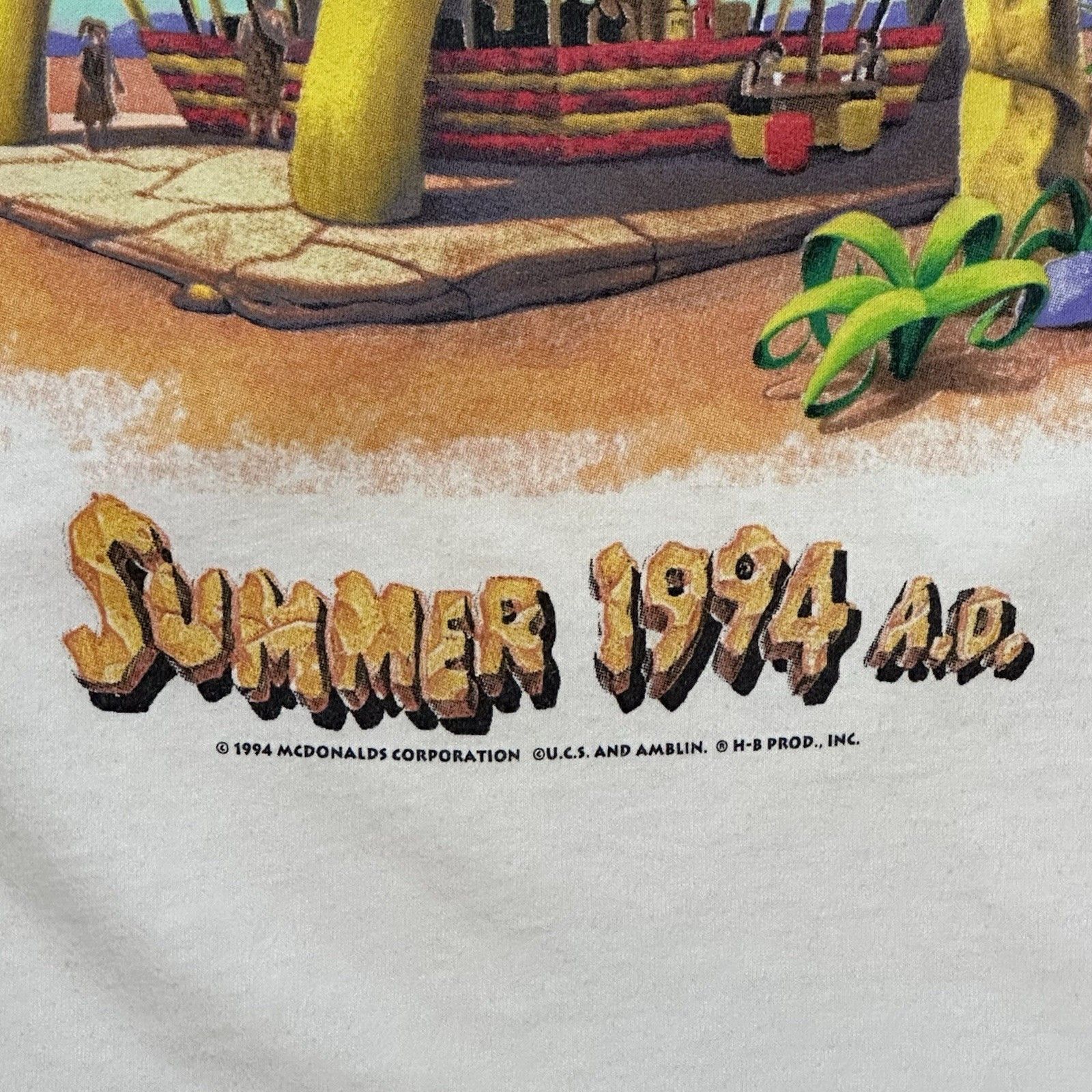 Vintage 1994 The Flintstone RocDonald's McDonalds Movie Promo Tee XL Size US XL / EU 56 / 4 - 8 Thumbnail