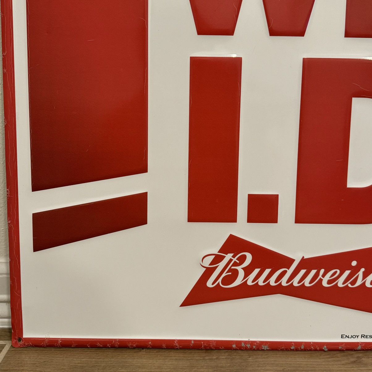 Budweiser × Vintage 2015 Budweiser “WE I.D.” | 24x24in | Beer Tin Bar Sign Size ONE SIZE - 9 Thumbnail