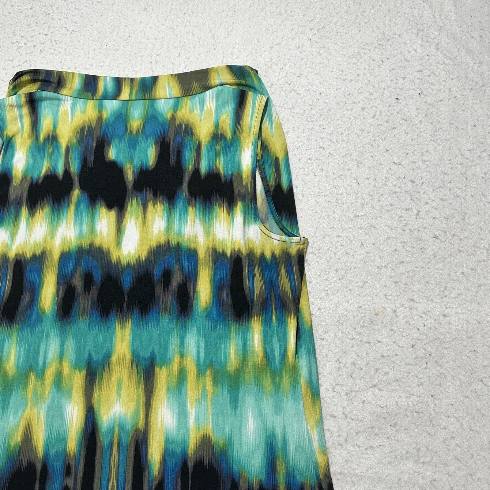 Worthington Worthington Medium Green Tie-Dye Pullover Tank Top Blouse Size M / US 6-8 / IT 42-44 - 12 Thumbnail