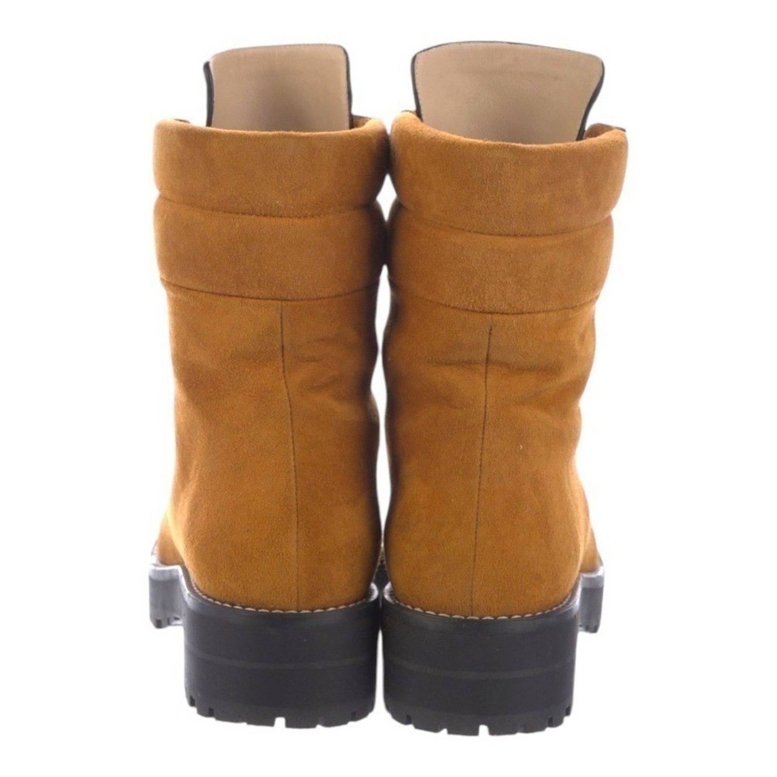 Stuart Weitzman Stuart Weitzman Leather Lace Up Gold Lug Sole Boots Size 5.5 Size US 5.5 / IT 35.5 - 3 Thumbnail