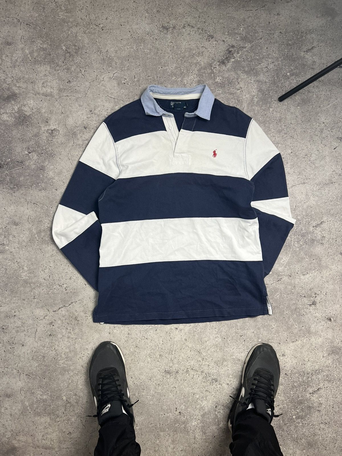 Polo Ralph Lauren × Vintage Vintage Ralph Lauren Polo Rugby Longsleeve Chief Keef Style Size US M / EU 48-50 / 2 - 1 Thumbnail