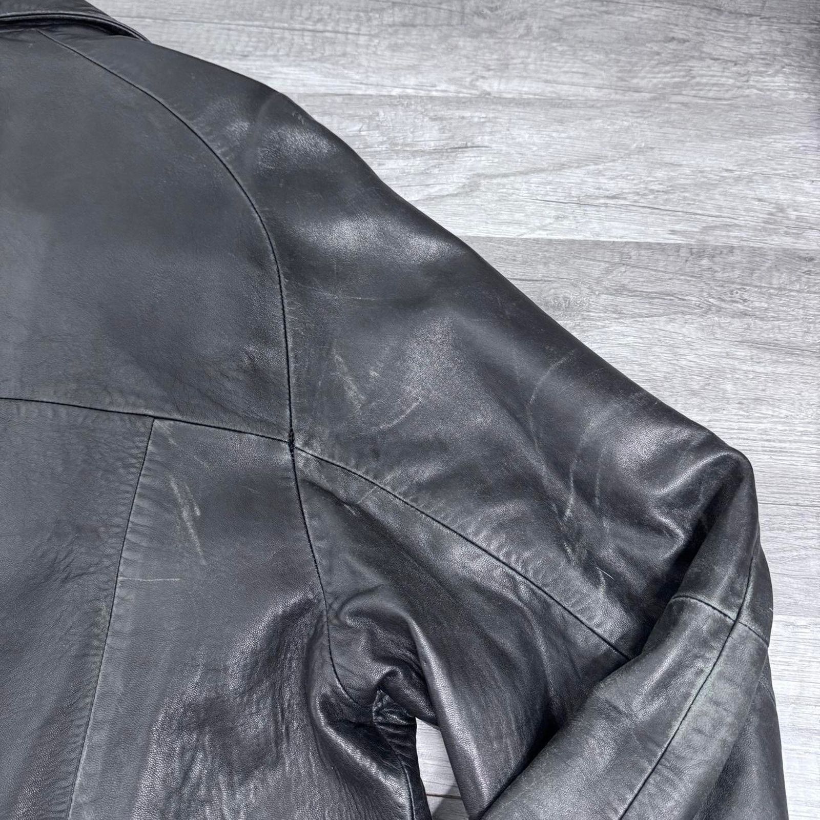 Vintage × Wilsons Leather Wilson’s Leather Men’s Vintage Leather Jacket Distressed Size US XXL / EU 58 / 5 - 5 Thumbnail