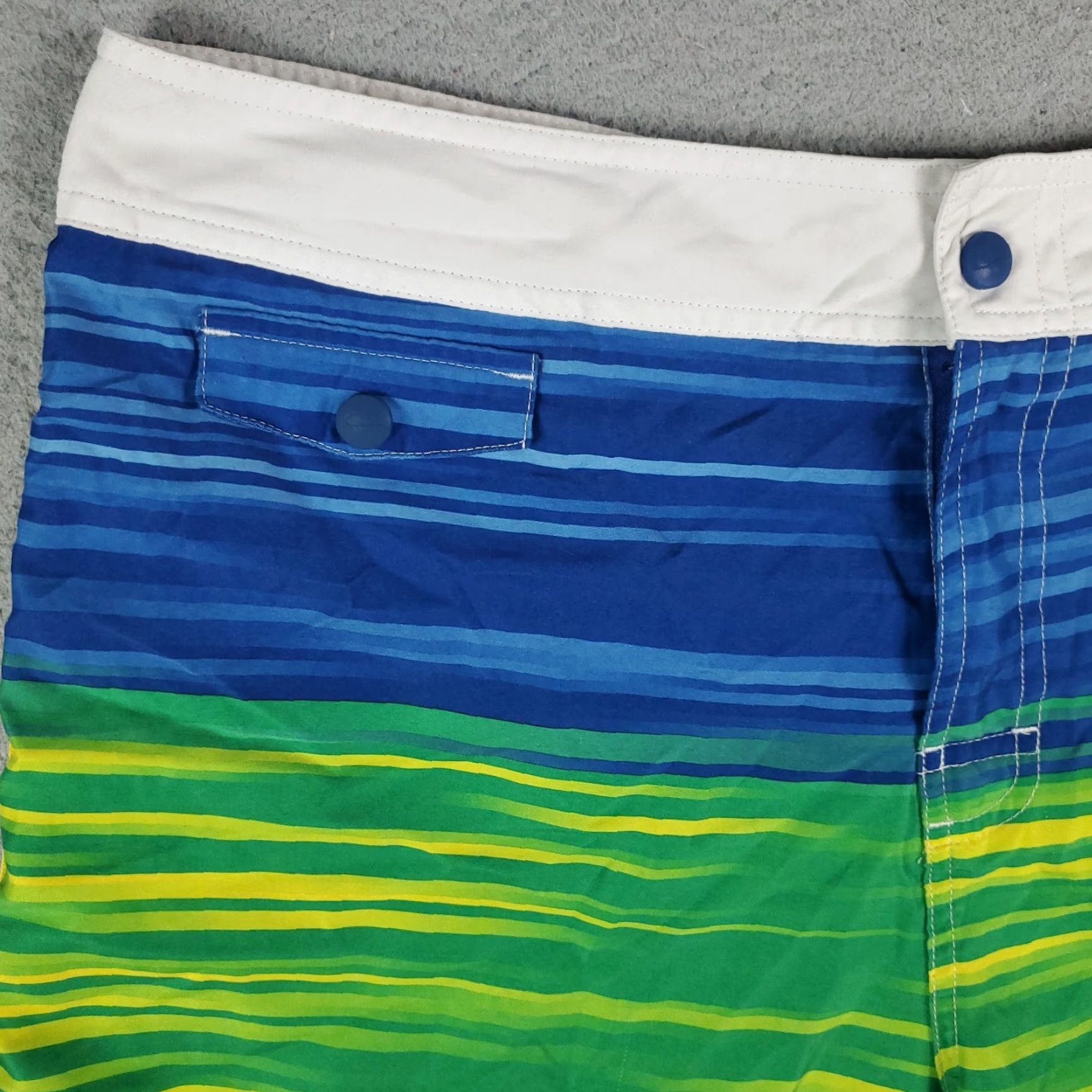 Nike Nike Board Shorts Mens 36 Blue Yellow Striped Lace Tie Beach Swim Trunks Size US 36 / EU 52 - 2 Thumbnail