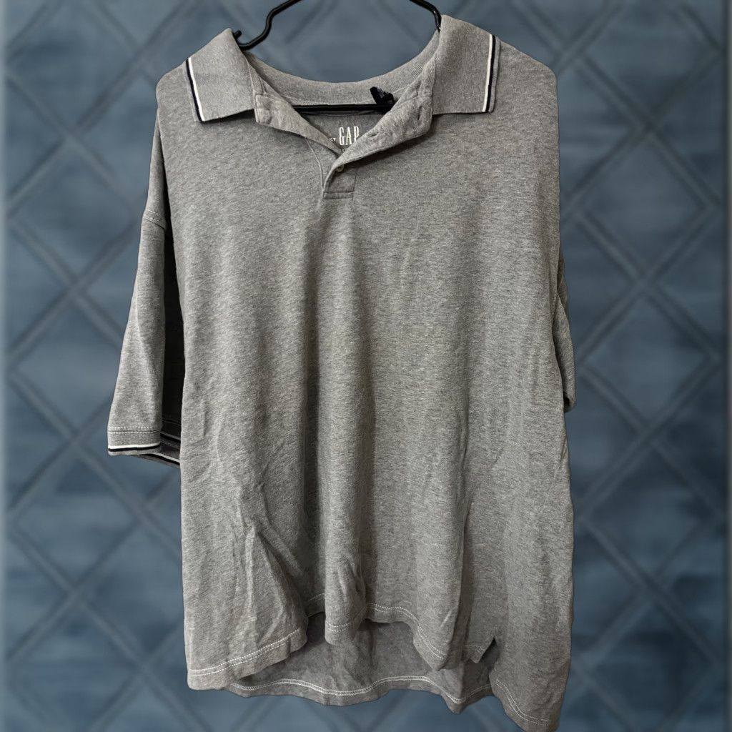 Gap VINTAGE Gap Polo Shirt Men's Casual Stretch XL Gray Solid Short Sleeve Classic Size US XL / EU 56 / 4 - 1 Thumbnail