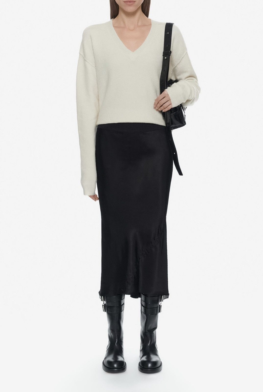 Rick Owens Last Rick Owens Black Midi Skirt in Cupro Size 30" / US 8 / IT 44 - 4 Thumbnail