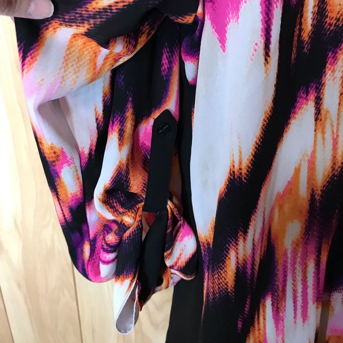 Worthington Worthington Abstract V-Neck Adjustable 3/4 Sleeve Blouse 3X Size 3XL / US 20-22 - 6 Thumbnail