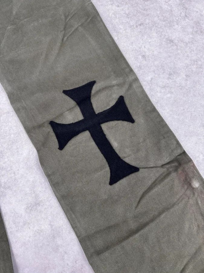 Daniele Alessandrini Daniele Alessandrini Green Cross Patch Flare Pants Size US 30 / EU 46 - 12 Thumbnail