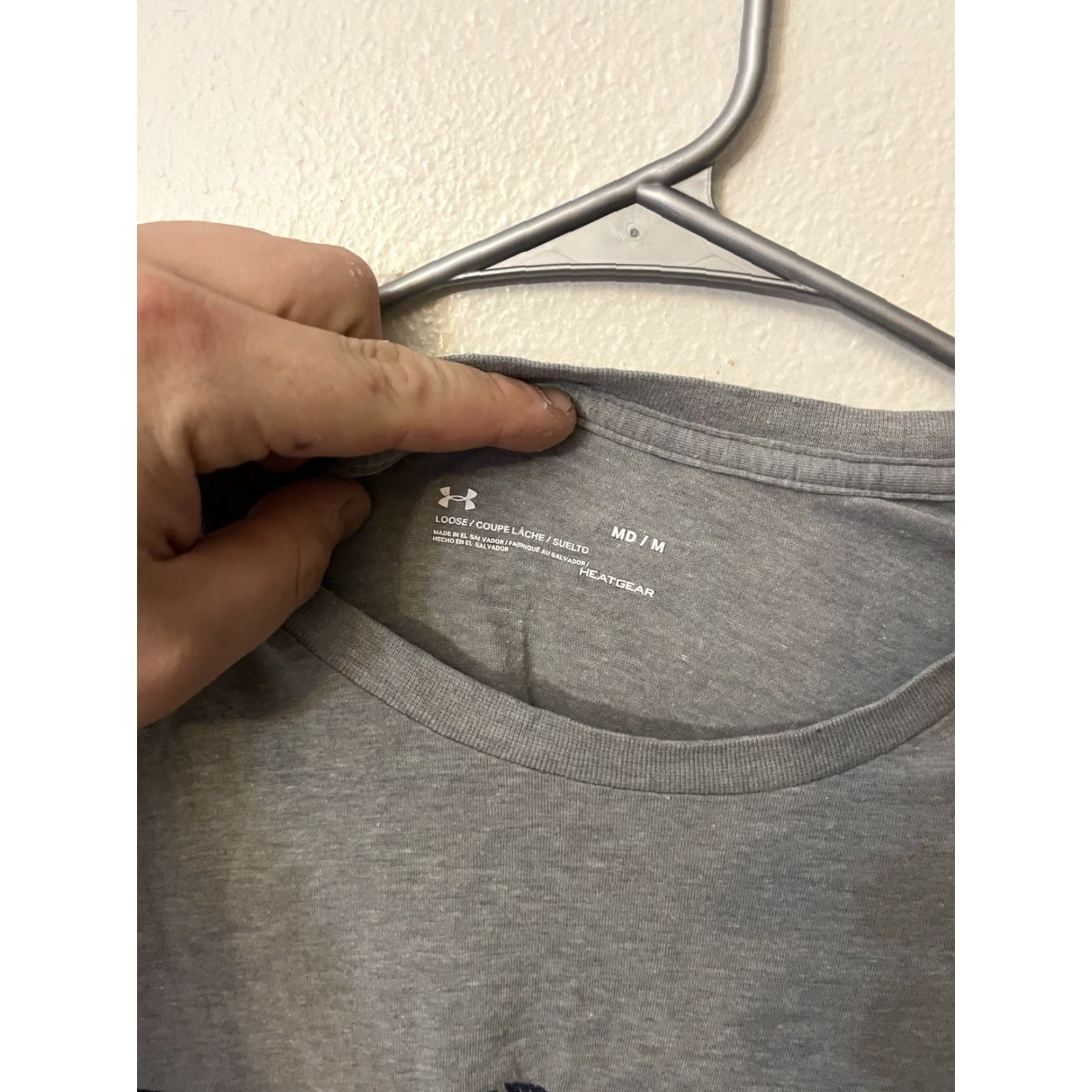 Under Armour Under Armour T-Shirt Mens Medium Short Sleeve Gray Crew Neck USA Flag Graphic Logo Sports Modern Regular Cotton Size US M / EU 48-50 / 2 - 2 Thumbnail
