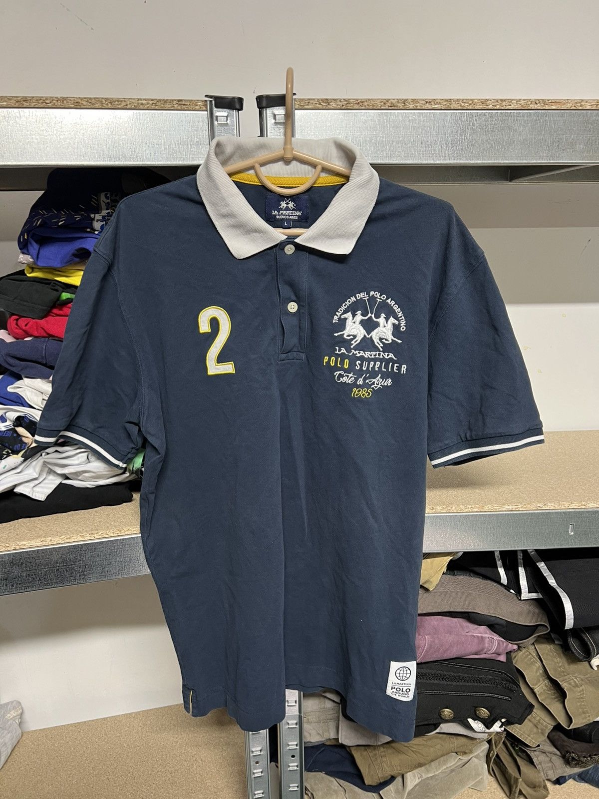 La Martina Vintage La Martina Argentina Big Logo Polo T Shirt Size US L / EU 52-54 / 3 - 9 Thumbnail