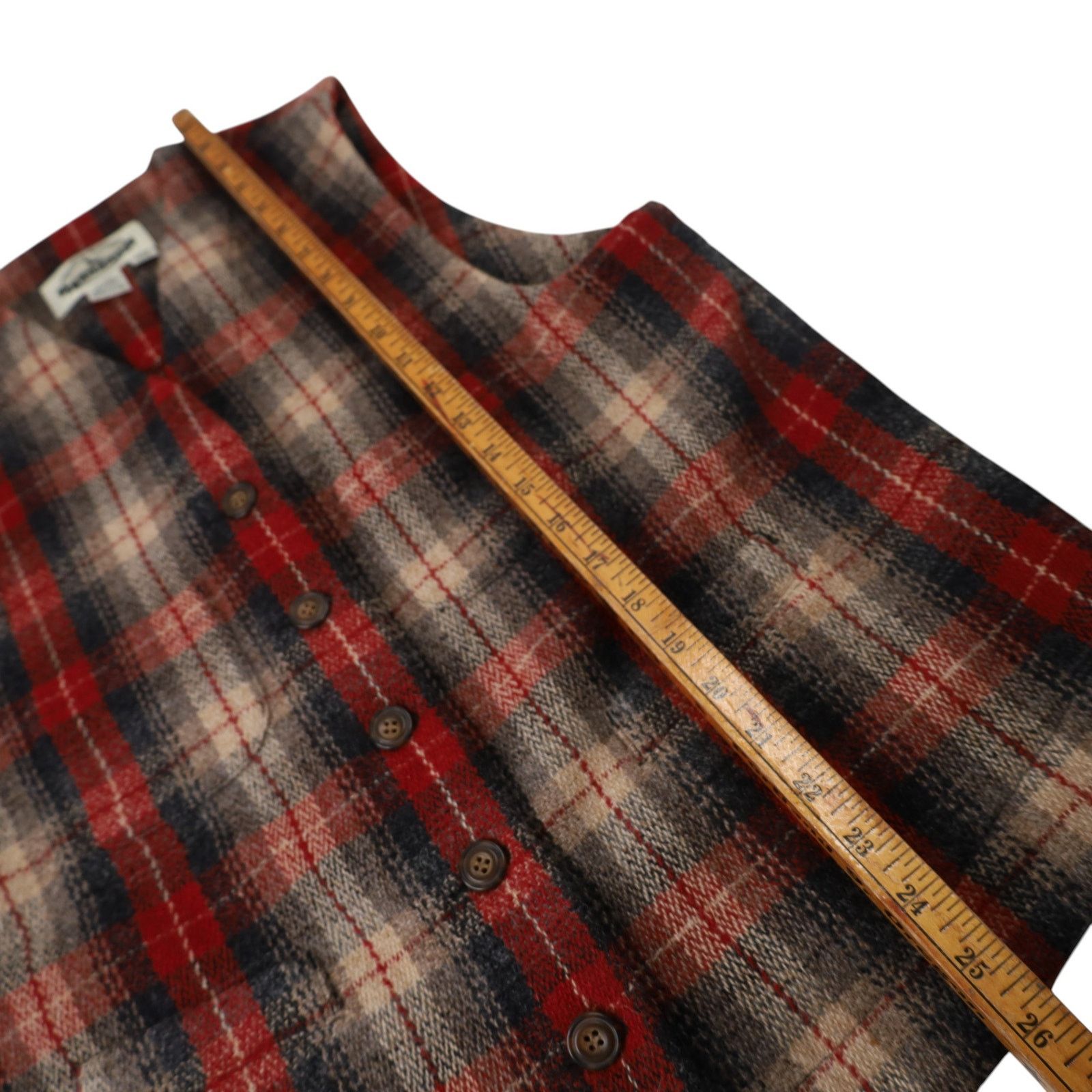 Eddie Bauer × Vintage Vintage Eddie Bauer Legends Shadow Plaid Wool Vest Size L / US 10 / IT 46 - 7 Thumbnail