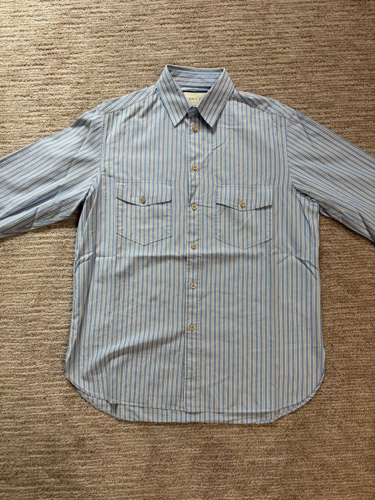 Gucci Gucci gg striped shirt Size US M / EU 48-50 / 2 - 1 Thumbnail