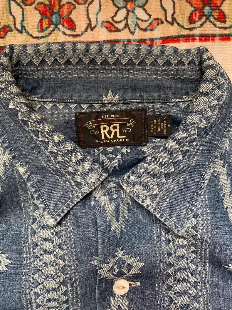 RRL Ralph Lauren RRL Ralph Lauren Men's indigo dyed Southwest Indian workwe Size US XS / EU 42 / 0 - 5 Thumbnail