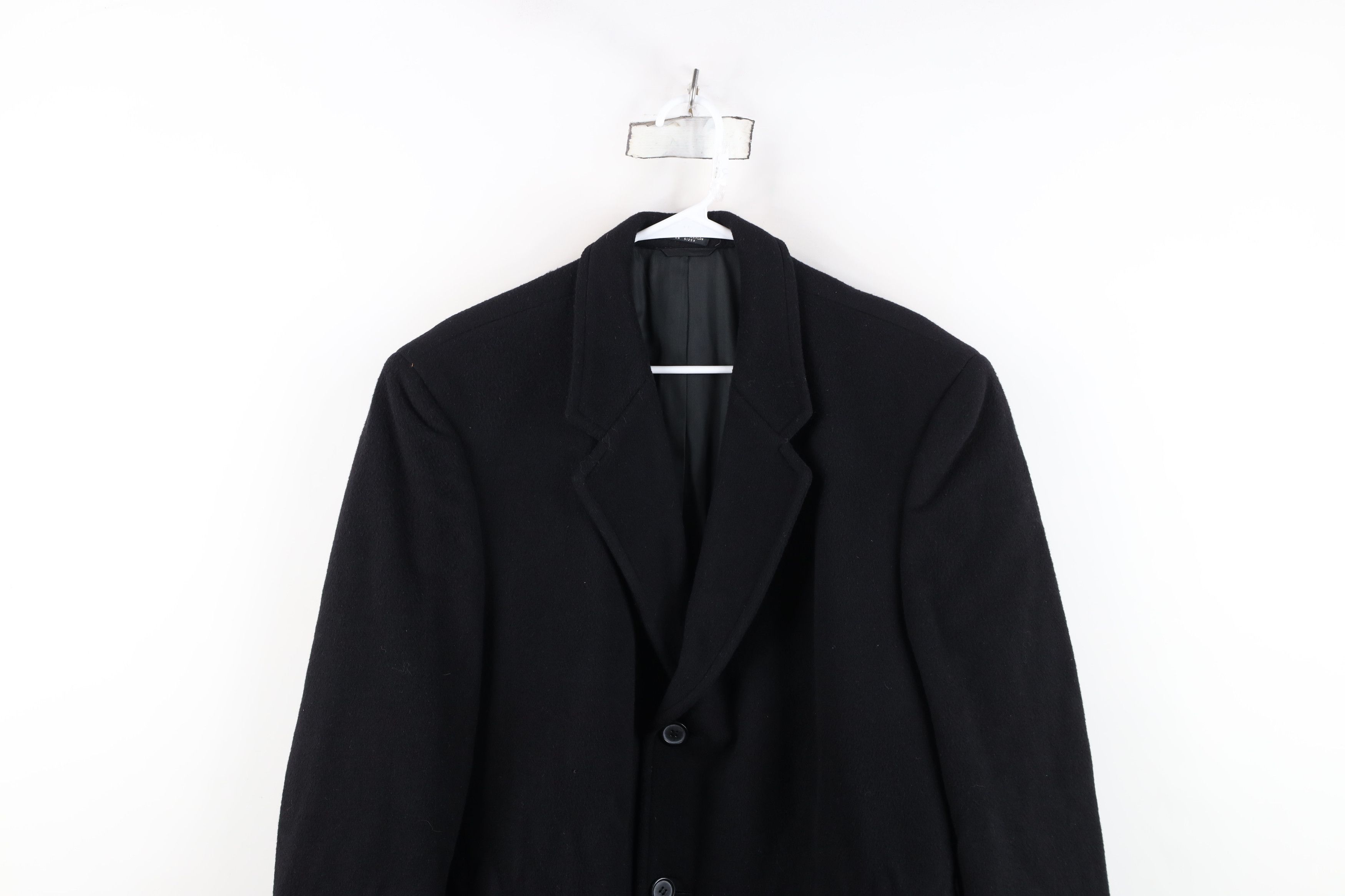 Vintage Vintage 90s Wool Cashmere Overcoat Trench Coat Jacket Black Size US XXL / EU 58 / 5 - 2 Thumbnail