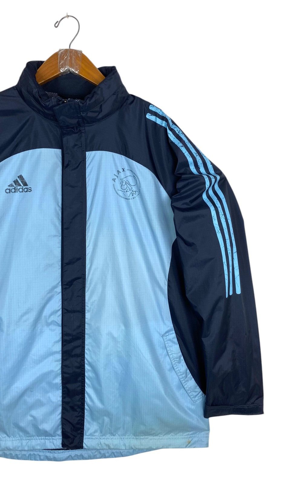 Vintage Rare‼️ Vtg 02-03 Ajax Amsterdam Adidas hooded Bench Jacket Size US L / EU 52-54 / 3 - 3 Thumbnail