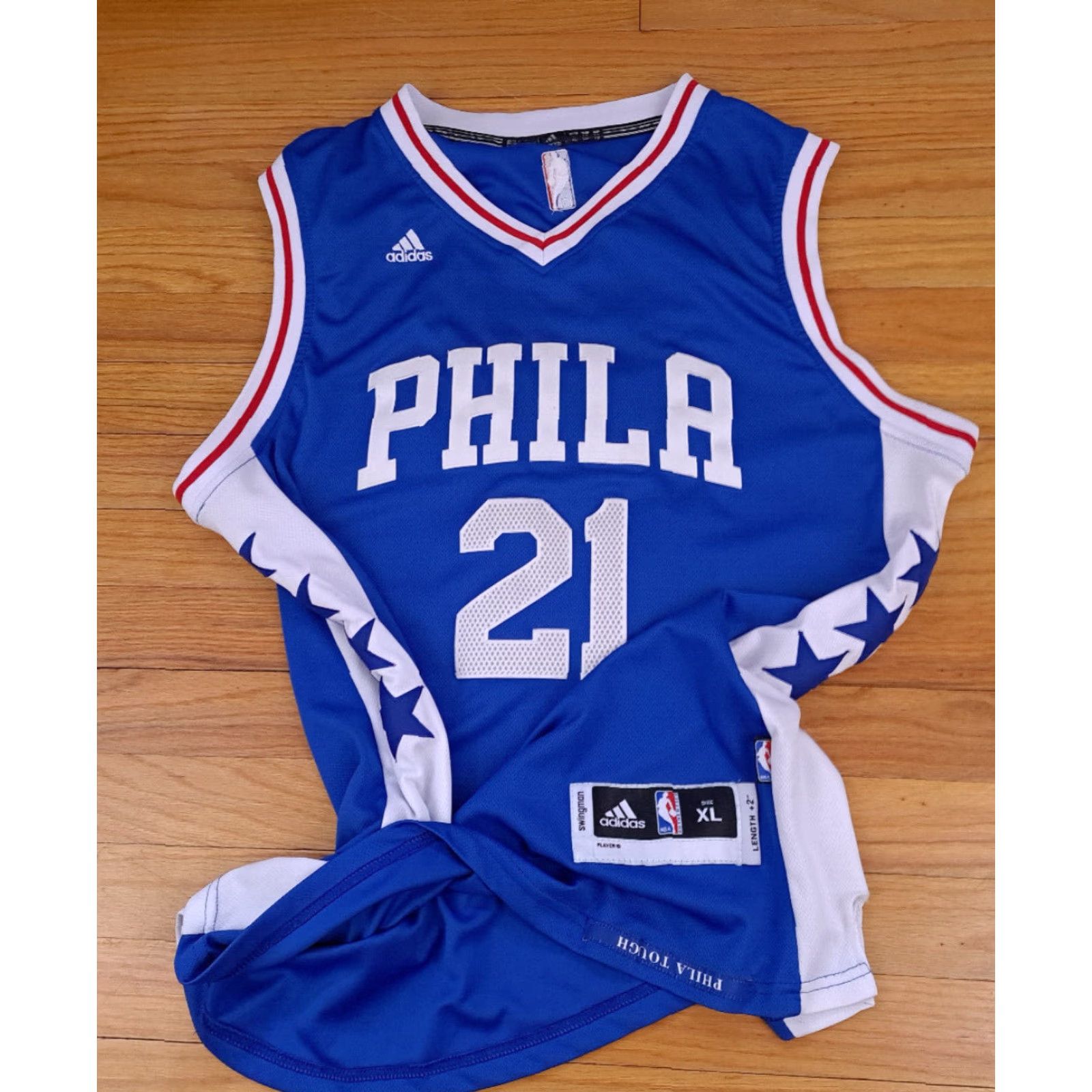 Adidas adidas Philadelphia 76ers Joel Embiid Swingman Stitched Jersey XL Men Blue Pullover Sweatshirt Size US XL / EU 56 / 4 - 3 Thumbnail