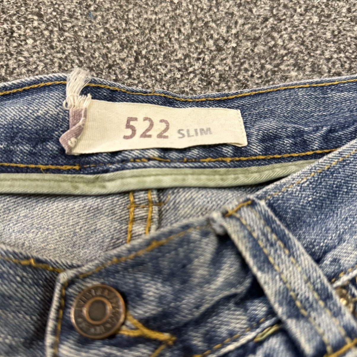 If Six Was Nine 🔥🇺🇸 Vintage Y2K Levis 522 Distressed Denim Size US 31 - 13 Thumbnail