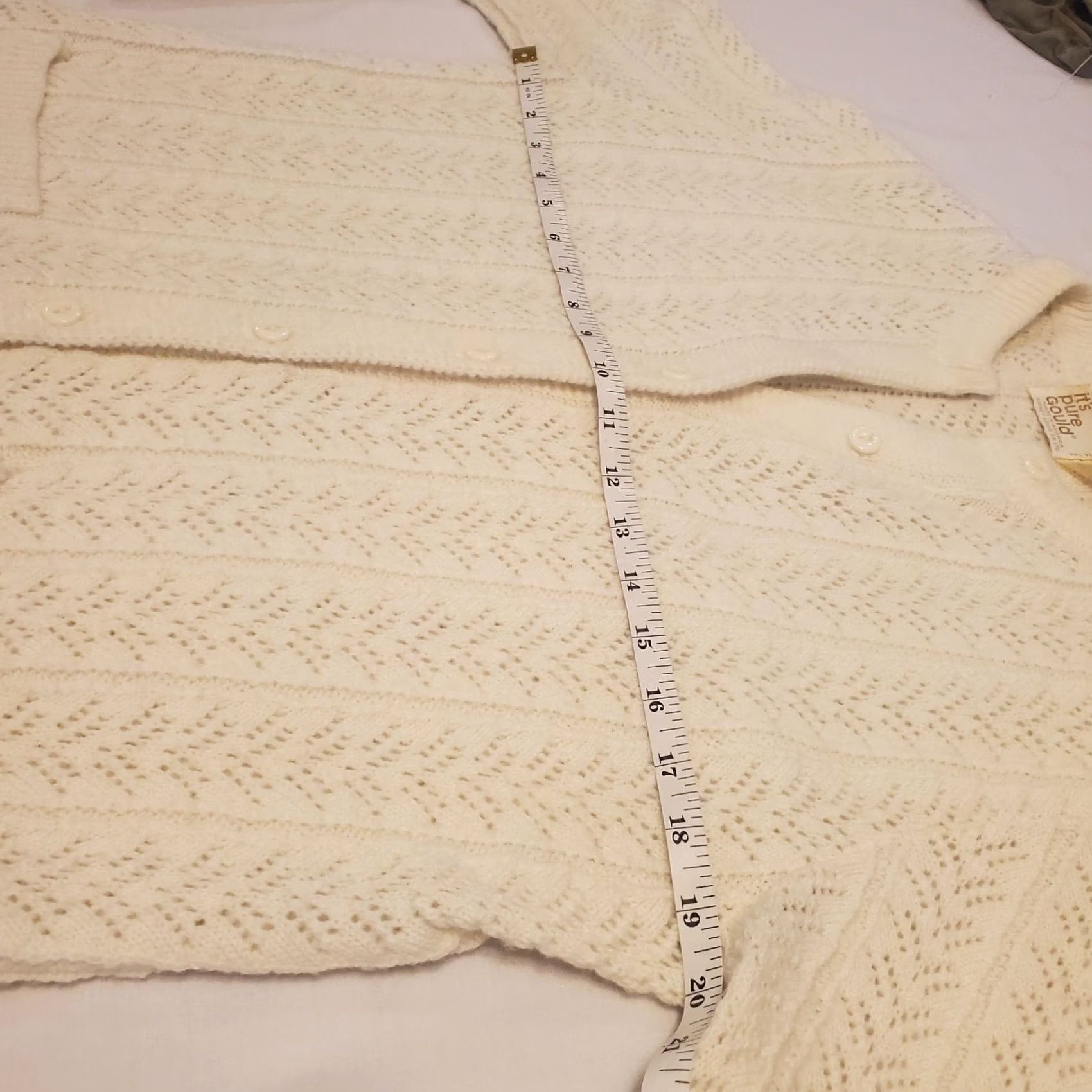 Vintage VINTAGE It's Pure Gould Cardigan Sweater Women's Ivory M Size M / US 6-8 / IT 42-44 - 7 Thumbnail