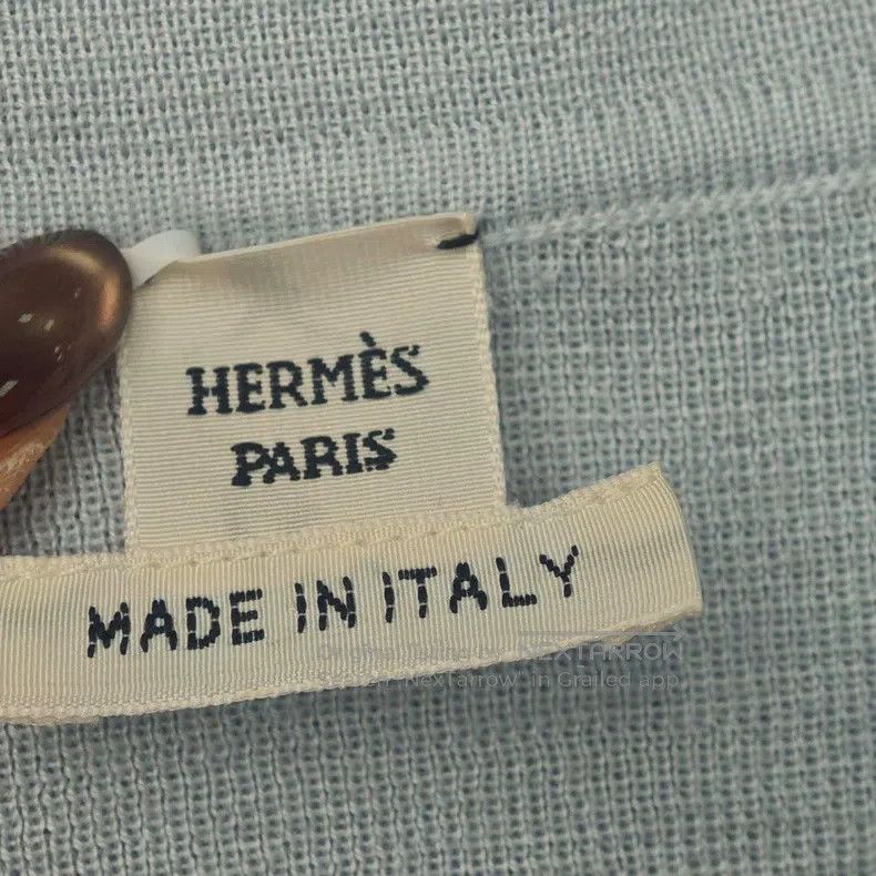 Hermes Hermes Light blue silk and cashmere cardigan Size XXS / US 00 / IT 34 - 5 Thumbnail