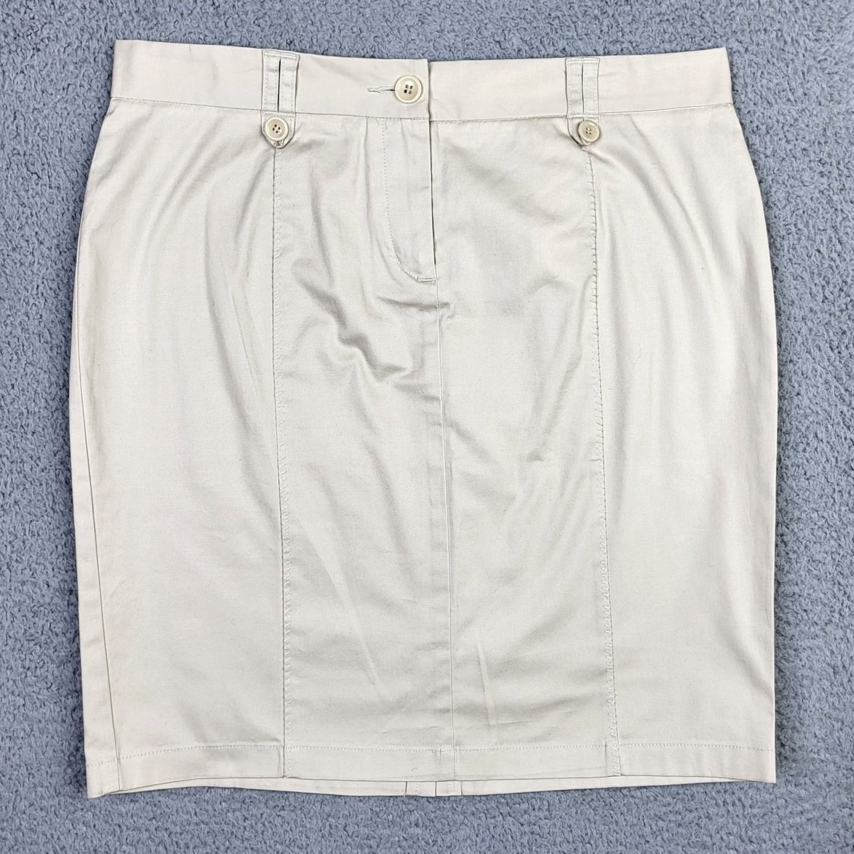 Vintage STEFANEL Women's Beige Short Pencil Skirt Size 8 Size 30" / US 8 / IT 44 - 2 Thumbnail