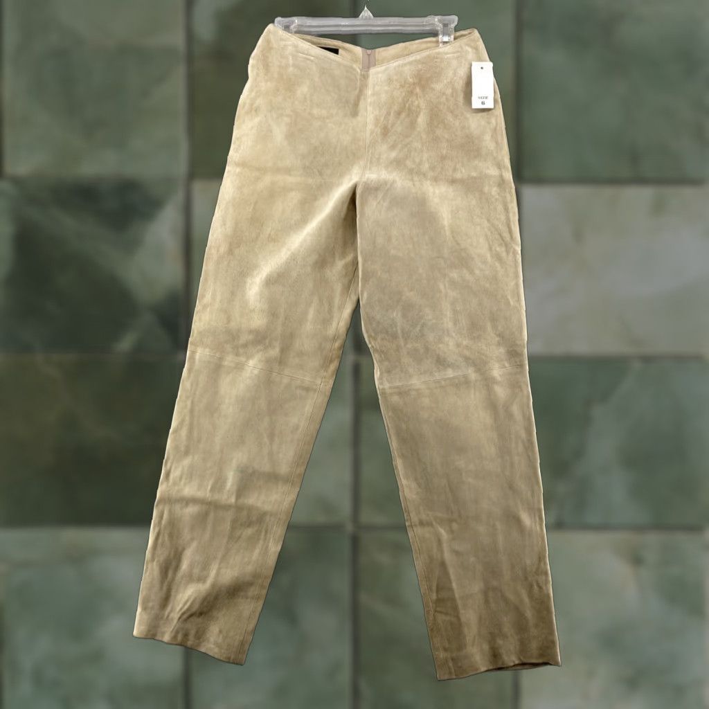 Vintage B&J Women's Suede Pants 6 Straight Fit Brown 2000s Y2K Vintage-inspired Casual Dress Size 28" / US 6 / IT 42 - 1 Thumbnail