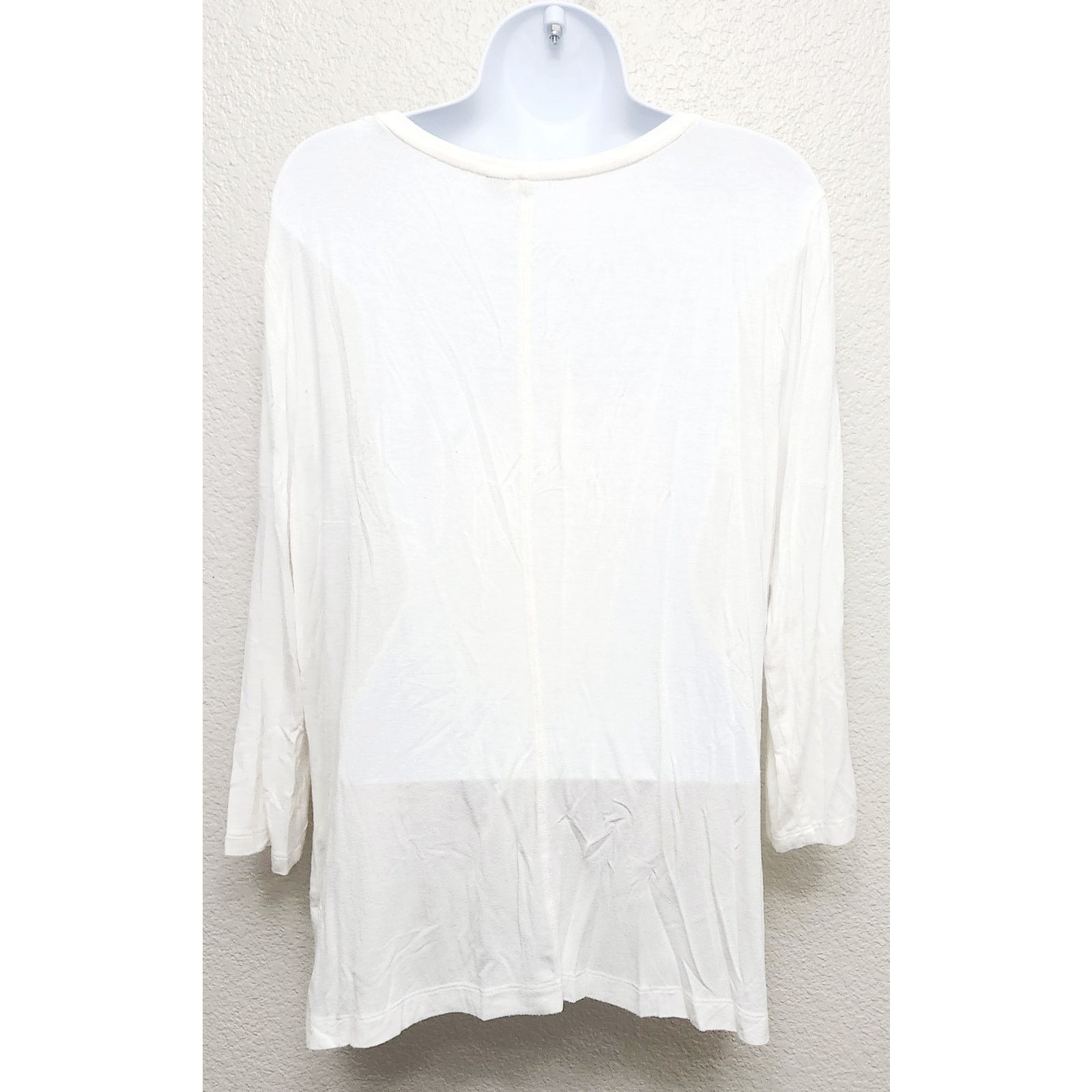 Other Cato Cream Off White Long Sleeves Round Neck Top XL Stretch Size XL / US 12-14 / IT 48-50 - 3 Thumbnail