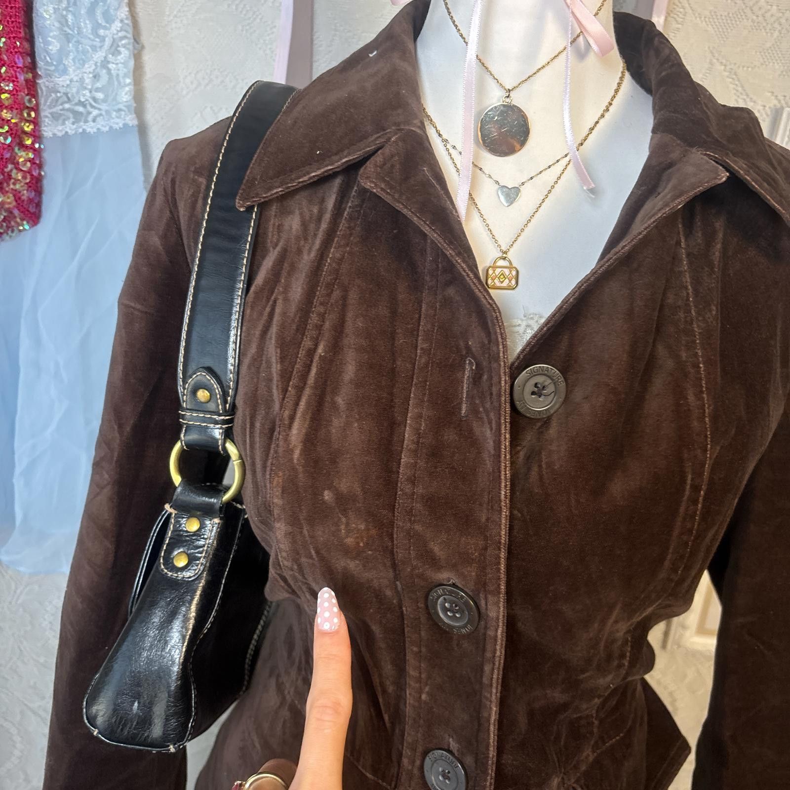 Jones New York vintage velvet soft cozy brown jacket Size M / US 6-8 / IT 42-44 - 6 Thumbnail