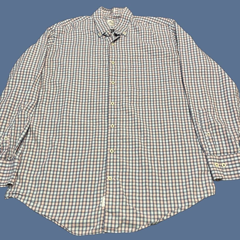 Peter Millar PETER MILLAR MENS BLUE PLAID BUTTON-UP SHIRT L SHIRT EUC Size US L / EU 52-54 / 3 - 1 Thumbnail