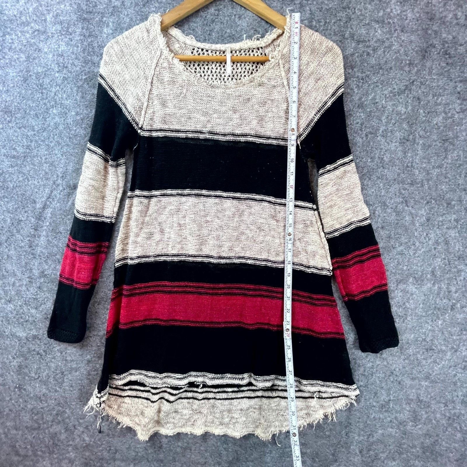 Free People Free People Long Tunic Sweater Women Small High Low Hem Fray Size S / US 4 / IT 40 - 5 Thumbnail