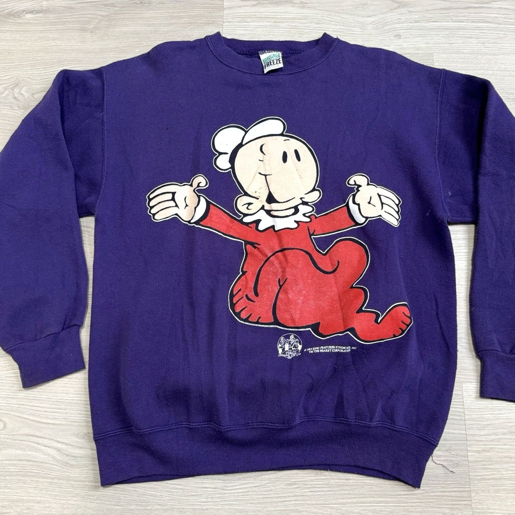 Vintage VINTAGE FREEZE Sweatshirt Mens Large Purple 90s Swee'Pea Popeye Graphic Print Crewneck pullover Size US L / EU 52-54 / 3 - 3 Thumbnail
