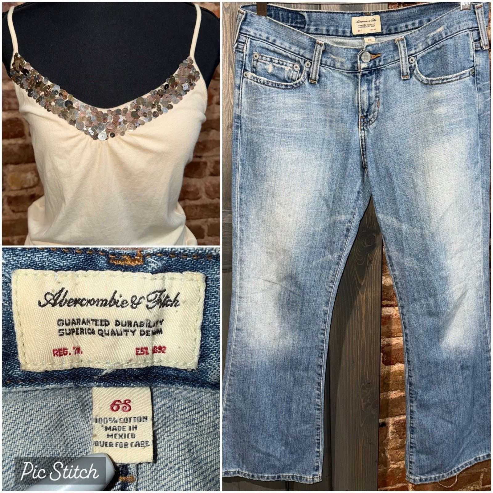 Abercrombie & Fitch *Abercrombie & Fitch Y2K Jean & Top 2 Pc Bundle* Sz 6 Size 28" / US 6 / IT 42 - 1 Thumbnail
