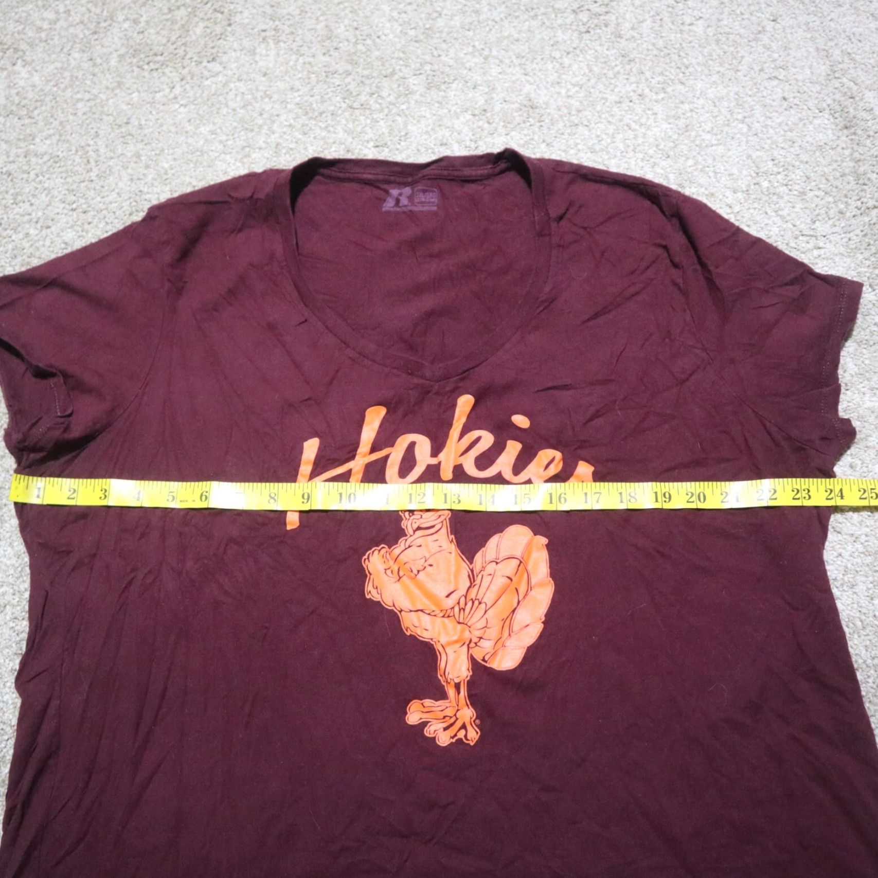 Russell Athletic Hokies Virginia VA Red Burgundy Short Sleeve Tee T-Shirt Women's 3XL Red Shirt Graphic Tee 100% Cotton Mens Womens Size XXL / US 16-18 / IT 52-54 - 4 Thumbnail