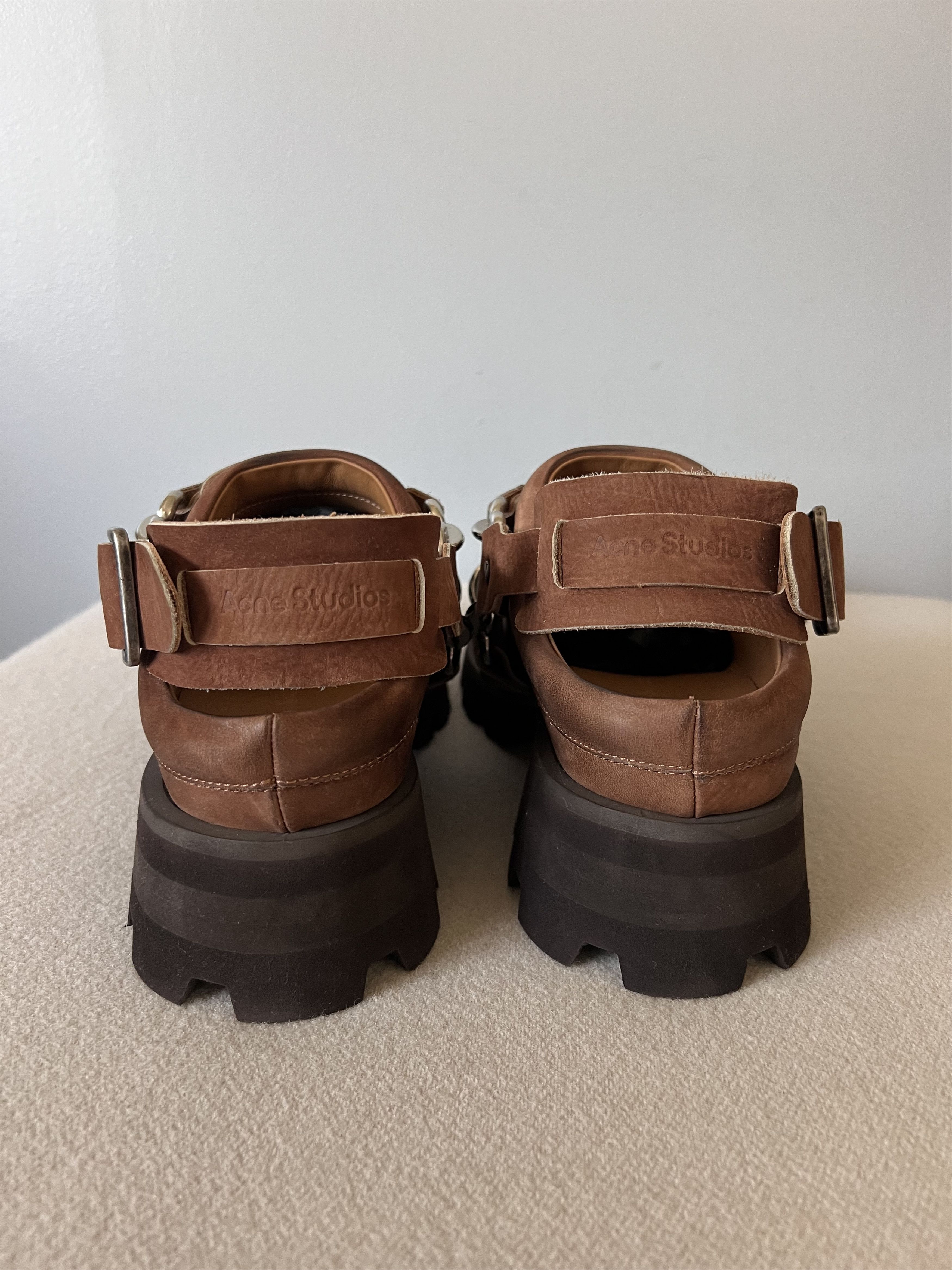 Acne Studios Acne Studios Buckle Leather Mules in Brown Size US 12 / EU 45 - 5 Thumbnail