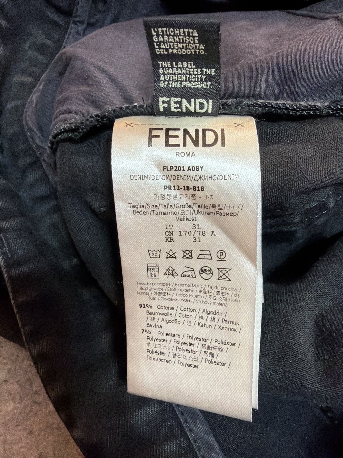 Fendi Fendi Black Logo Jeans Size US 31 - 11 Thumbnail