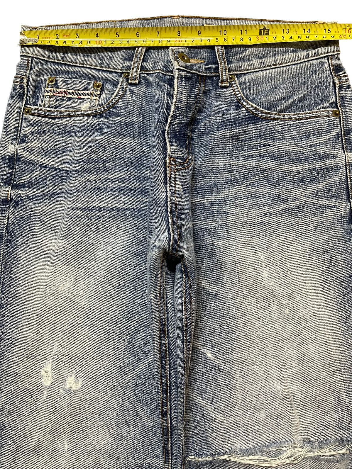 Sugar Cane Vintage Japanese Brand Blue Faded Wash Distress Loose Jeans Size US 30 / EU 46 - 12 Thumbnail