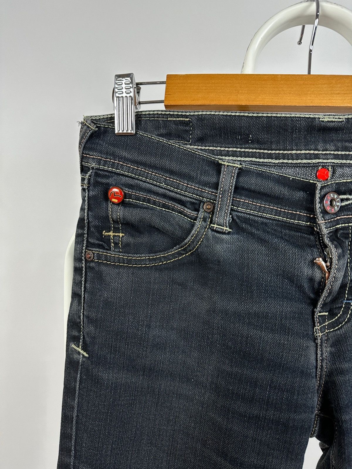 Evisu Vintage Evisu x Puma Y2K Flared Denim Jeans Pants Size 26" / US 2 / IT 38 - 9 Thumbnail