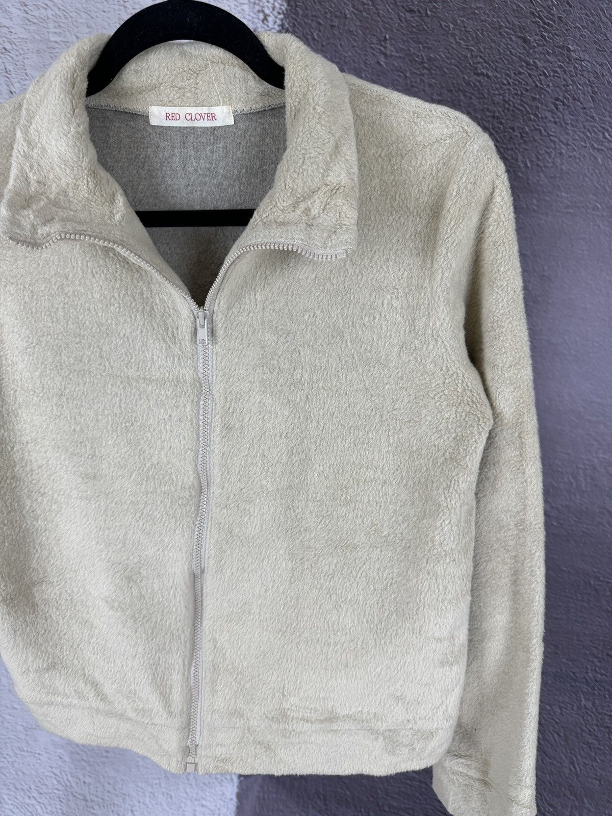 Designer × Japanese Brand × Vintage Red Clover Japan 🇯🇵 vintage beige full zip fleece pullover Size S / US 4 / IT 40 - 7 Thumbnail