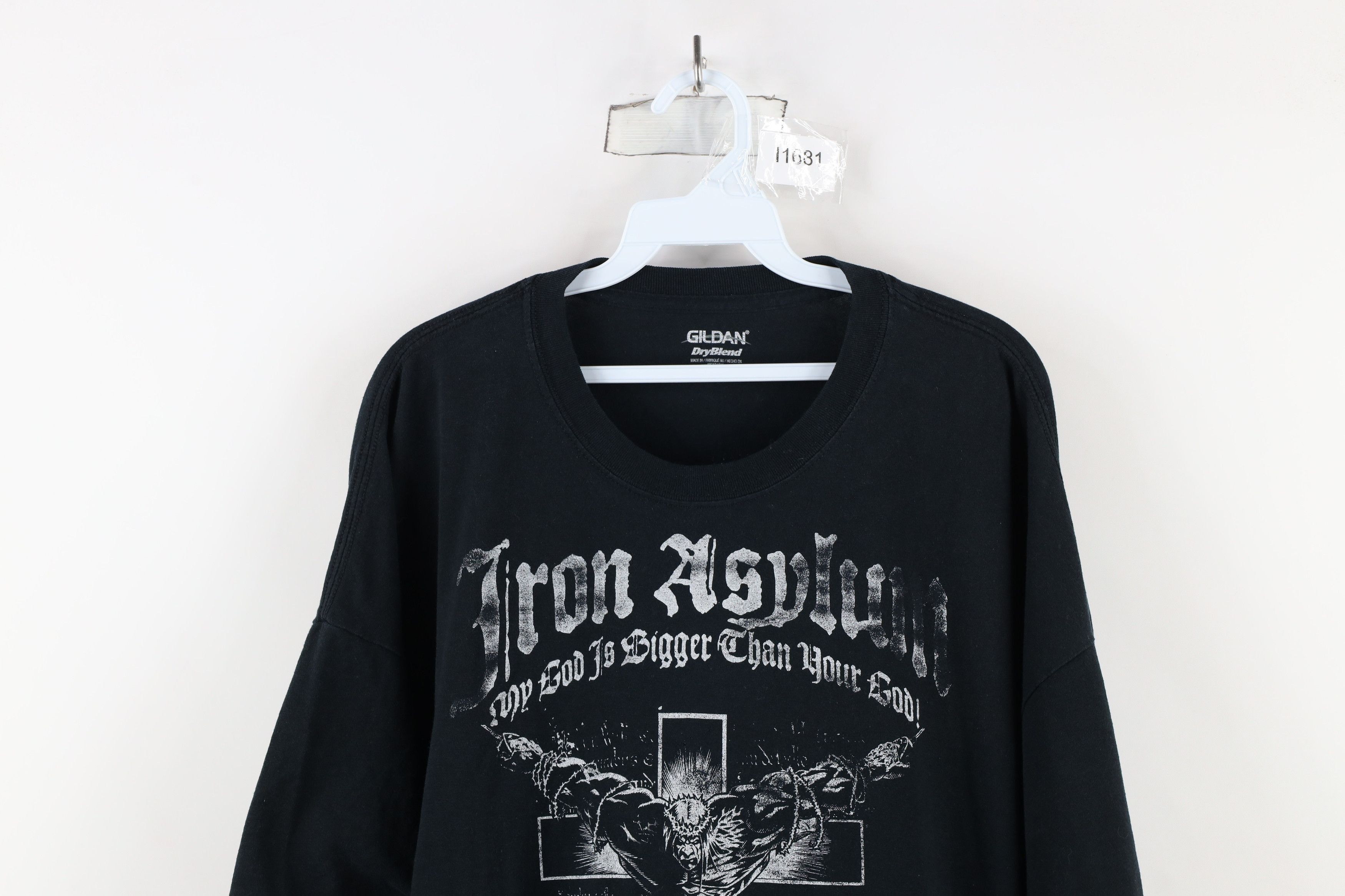 Vintage Vintage Streetwear Iron Asylum Fire Flames Gym Jesus T-Shirt Size US XXL / EU 58 / 5 - 2 Thumbnail
