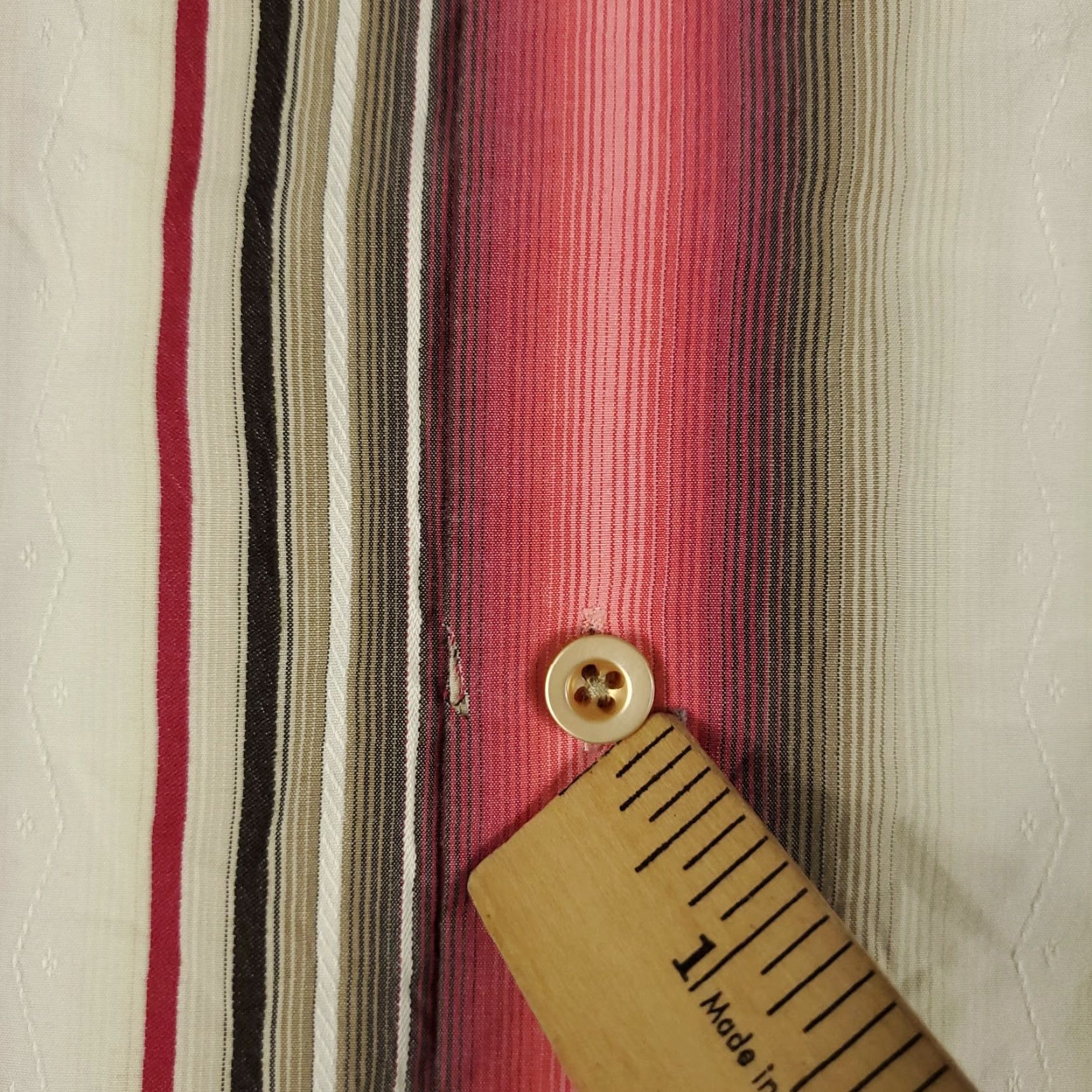 Tommy Bahama Tommy Bahama Shirt Mens M Red Beige Striped Button-Up Long Sleeve Cotton Classic Vacation Beachwear Size US M / EU 48-50 / 2 - 5 Thumbnail