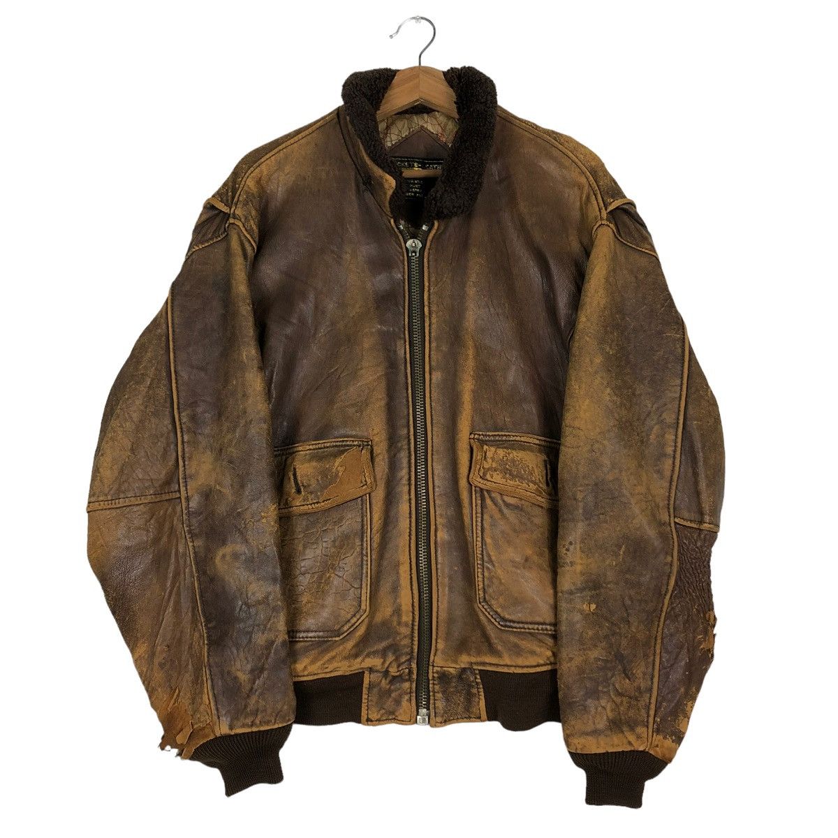 Toyo Enterprises 🔥VINTAGE FLY BOMBER LEATHER JACKET MILITARY BUZZ RICKSONS Size US L / EU 52-54 / 3 - 1 Thumbnail