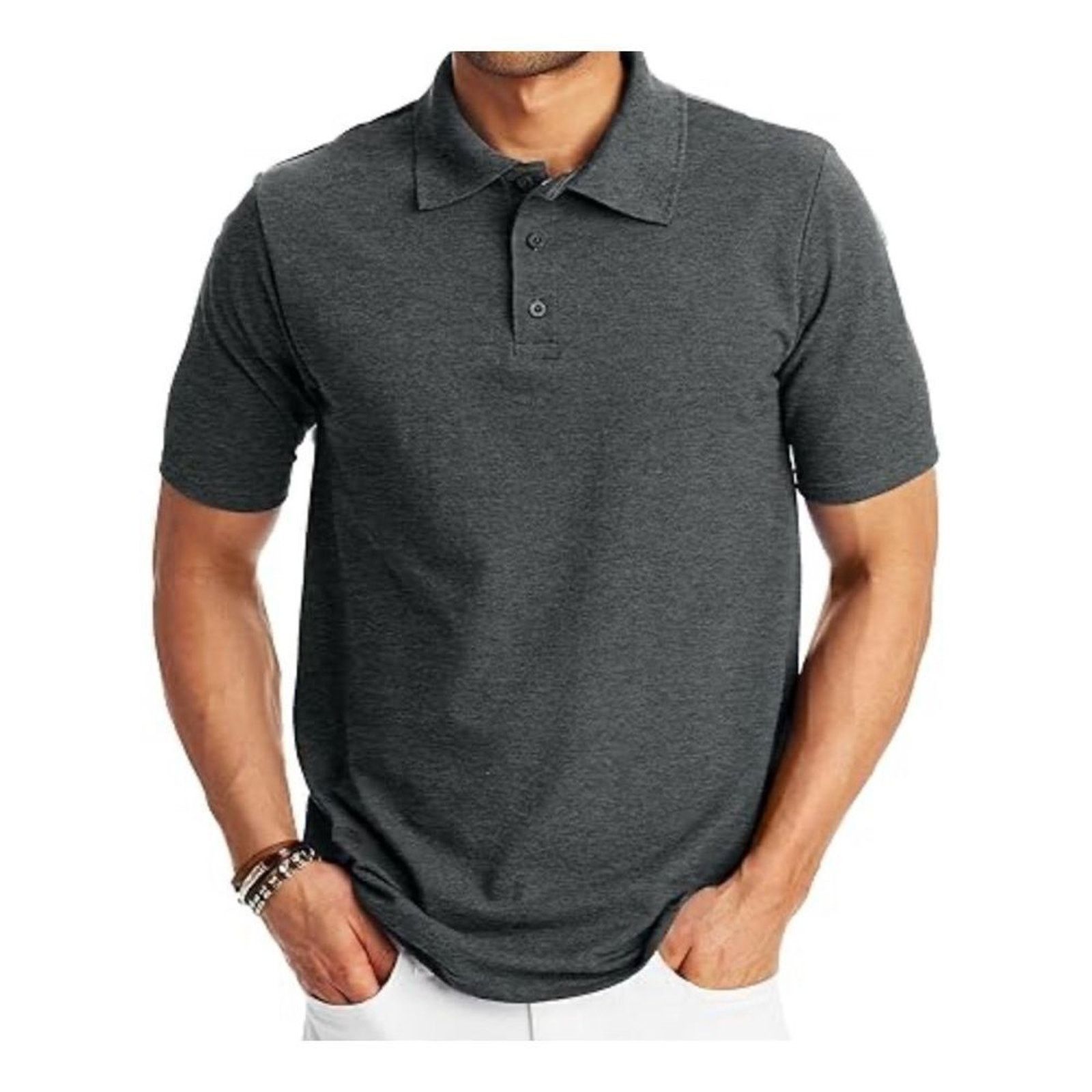 Saks Fifth Avenue Saks Fifth Avenue Men’s Charcoal Gray Polo - Size L Size US L / EU 52-54 / 3 - 1 Thumbnail