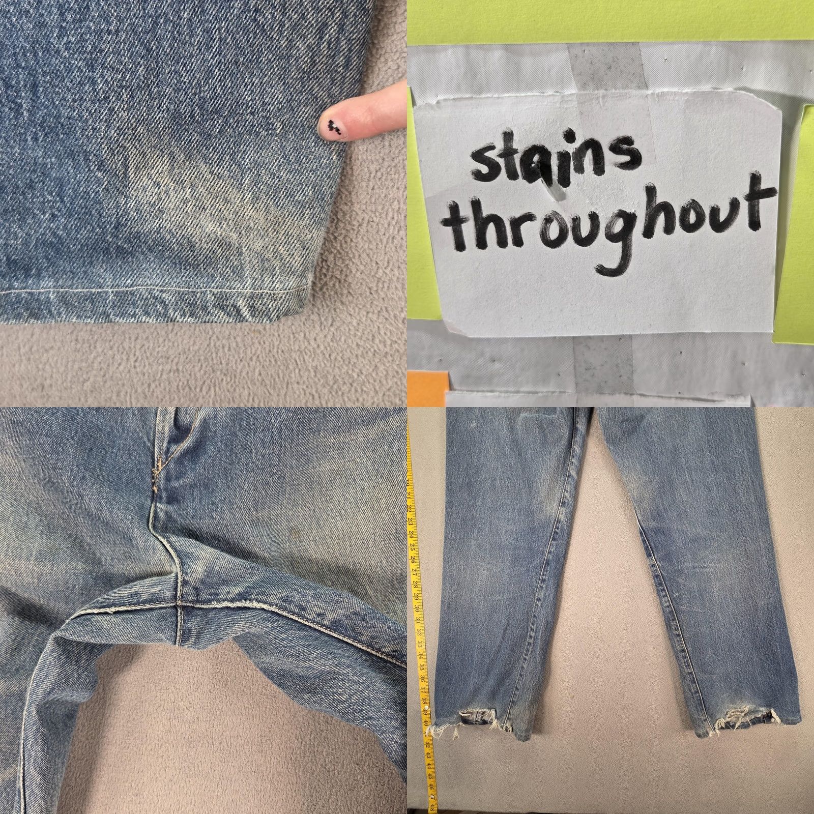 Levi's VTG Levi's Engineered Jeans Mens Light Wash Straight 29x28 Distressed Pockets Vintage Denim Button Fits 29 Mens Clothing Jeans Size US 29 - 9 Thumbnail
