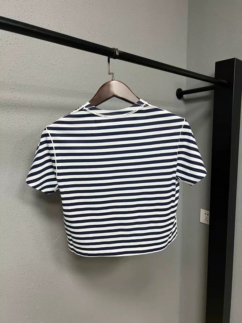 Gucci Gucci Striped Short Sleeve Crop Top-2506 Size M / US 6-8 / IT 42-44 - 2 Thumbnail