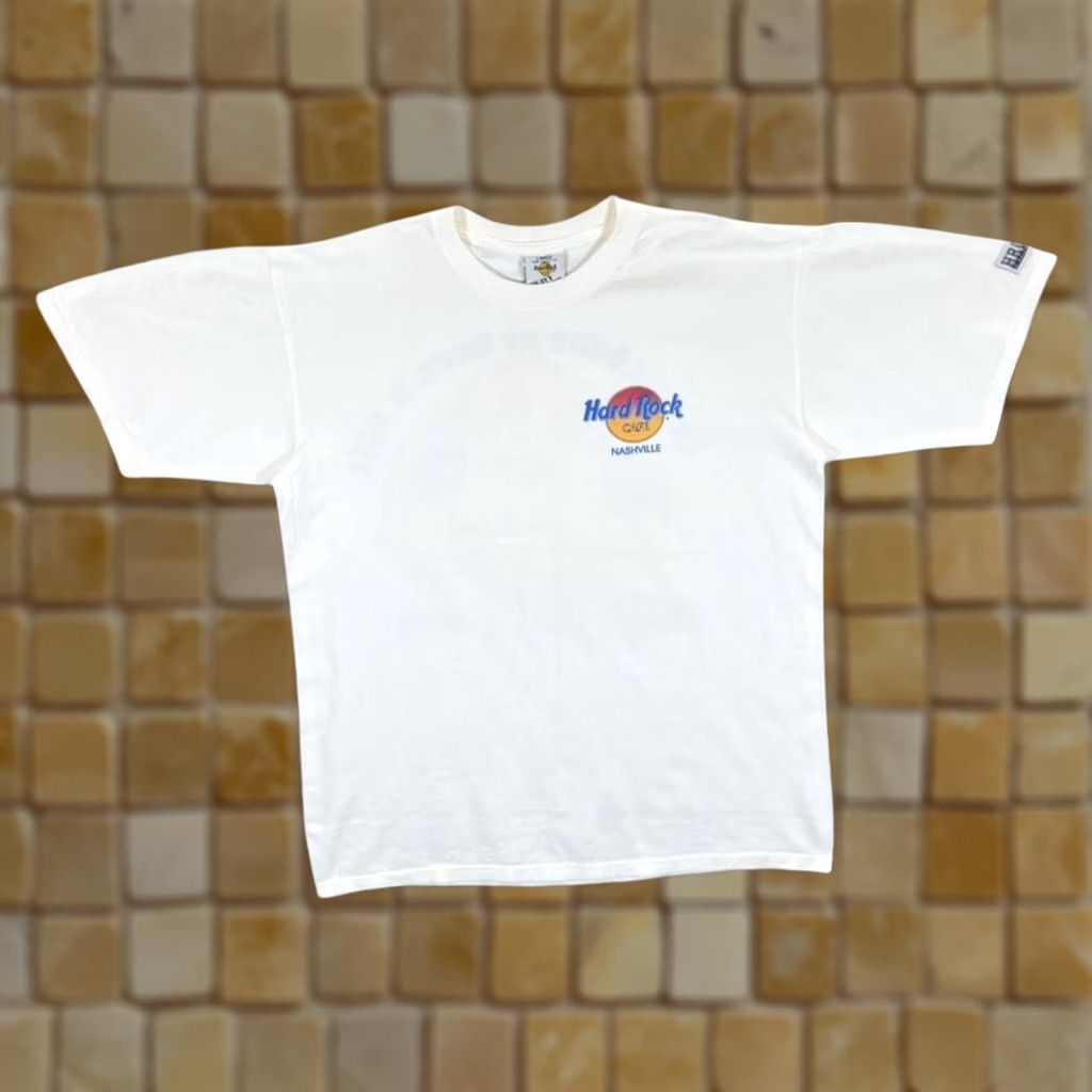 Hard Rock Cafe VINTAGE Hard Rock Cafe Nashville Graphic White T-Shirt L Mens 90s Shirt 1990s Size US L / EU 52-54 / 3 - 1 Thumbnail