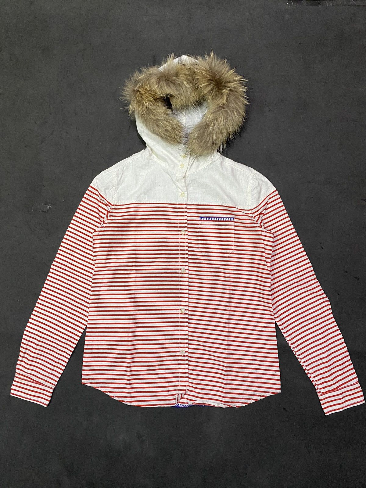 image of If Six Was Nine x Le Grande Bleu L G B Japanese Buttonshirt Furhoodie Kmrii Lgb Styled in Red White