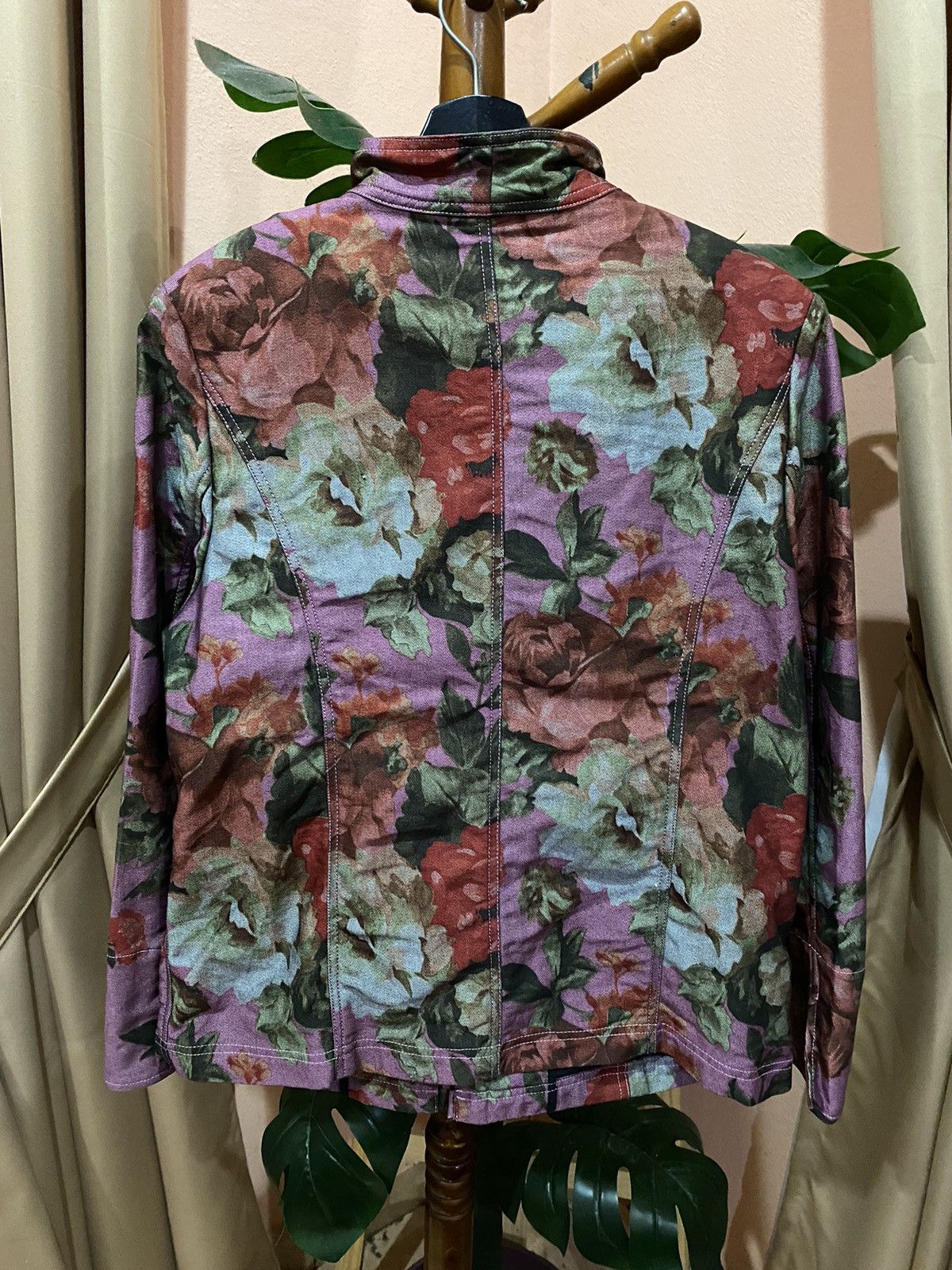 Designer Vicky Valère Paris Floral Jacket French Made Vintage Fashion Size M / US 6-8 / IT 42-44 - 7 Thumbnail